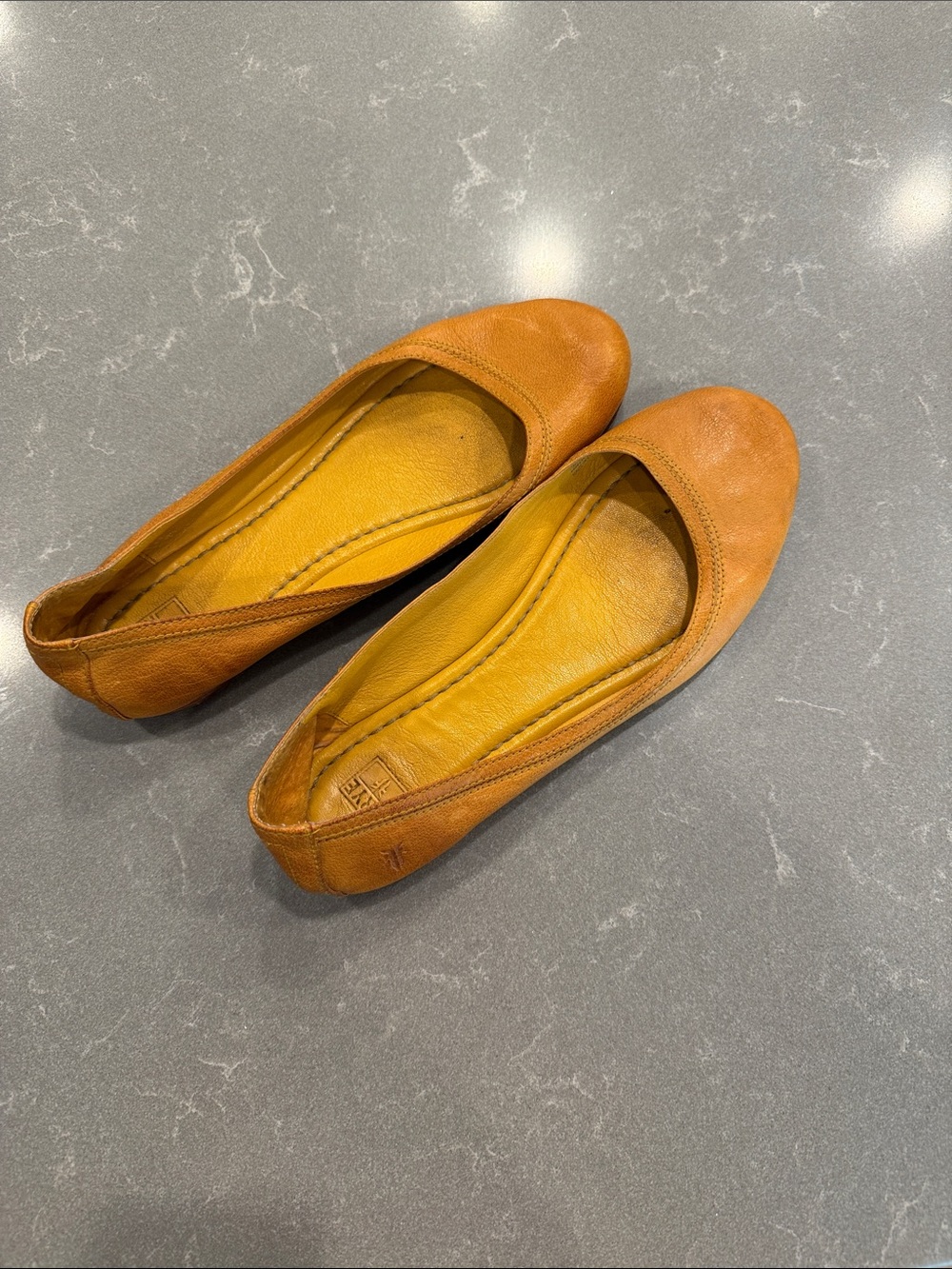 Frye Women's Leather Ballet Flats in Yellow